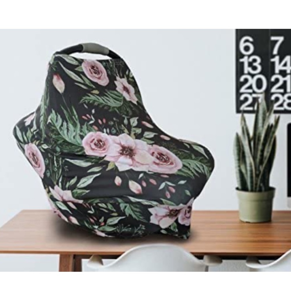 Premium baby Car Seat Covers and Nursing Cover - Soft and Stretchy Floral